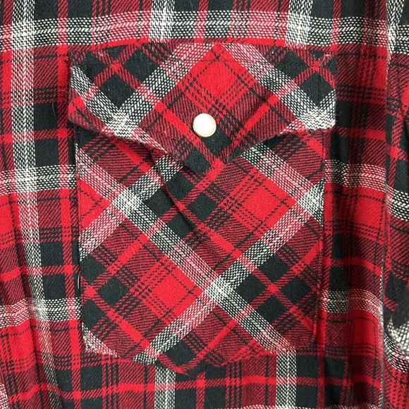Wrangler Wrancher Plaid Shirt Flannel Pearl Snap Cotton Cowboy Western Mens XL - Picture 4 of 6